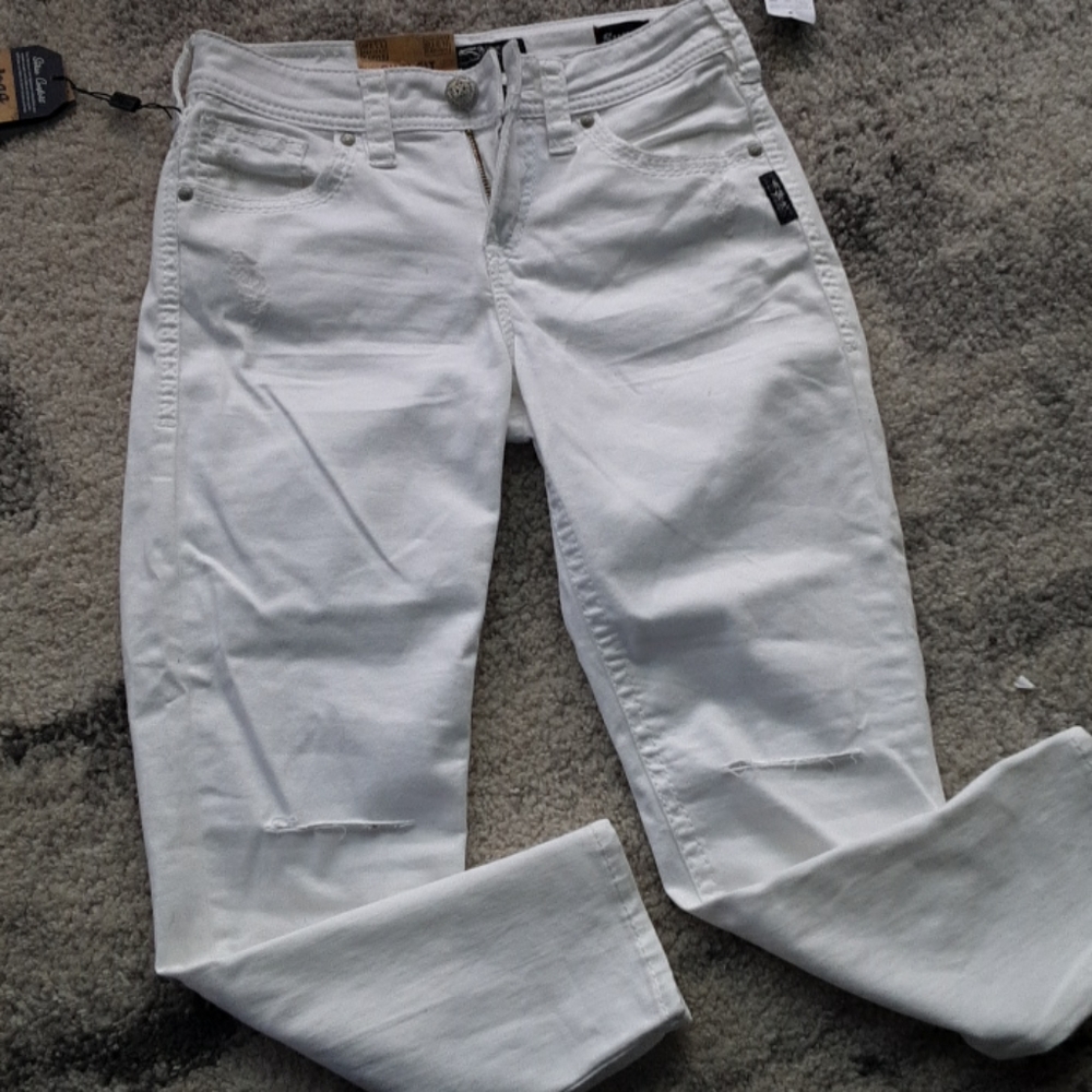 Womens Silver capri jeans